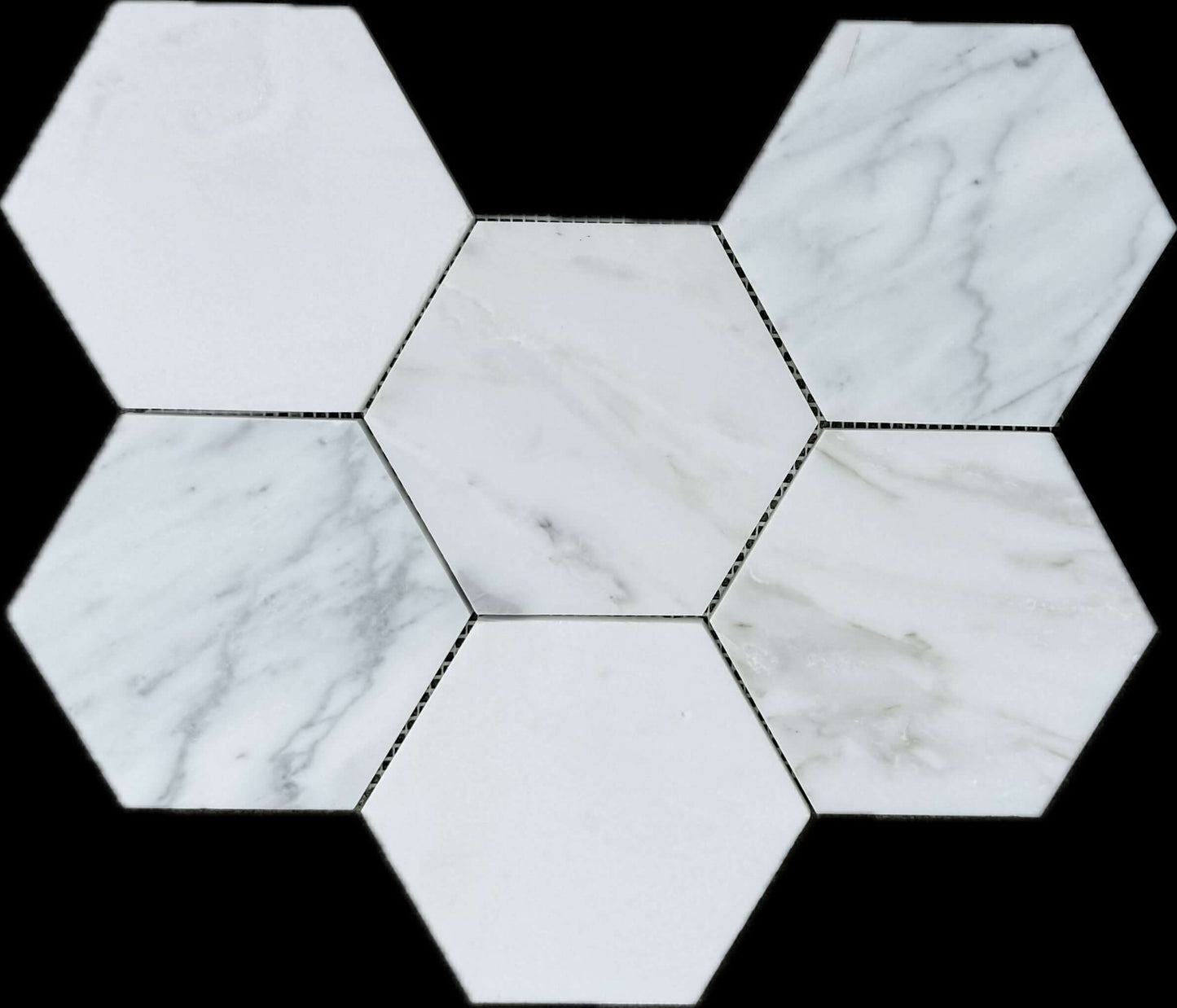 5” Tuscan Calacatta Oro Hexagon Mosaic Tile