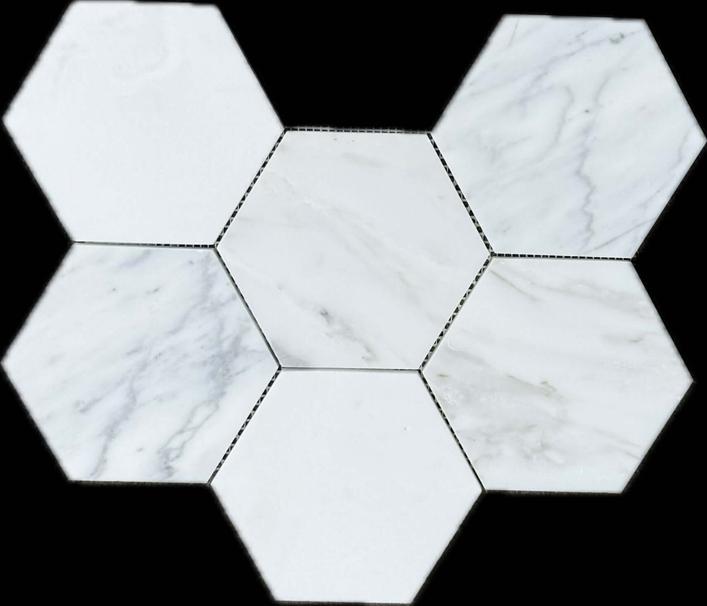 5” Tuscan Calacatta Oro Hexagon Mosaic Tile