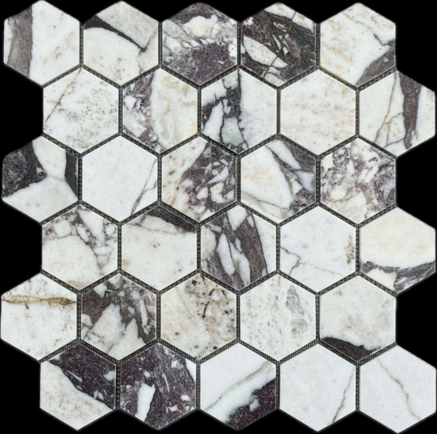 Calacatta Viola 2" Hexagon Marble Mosaic Tile ( Made-to-Order )