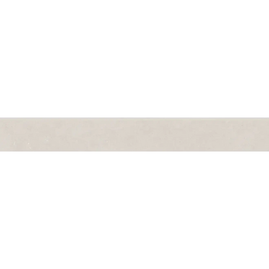 Italian Thaddeus 3" x 24" matte porcelain bullnose trim in white for tile finishing and professional decor.
