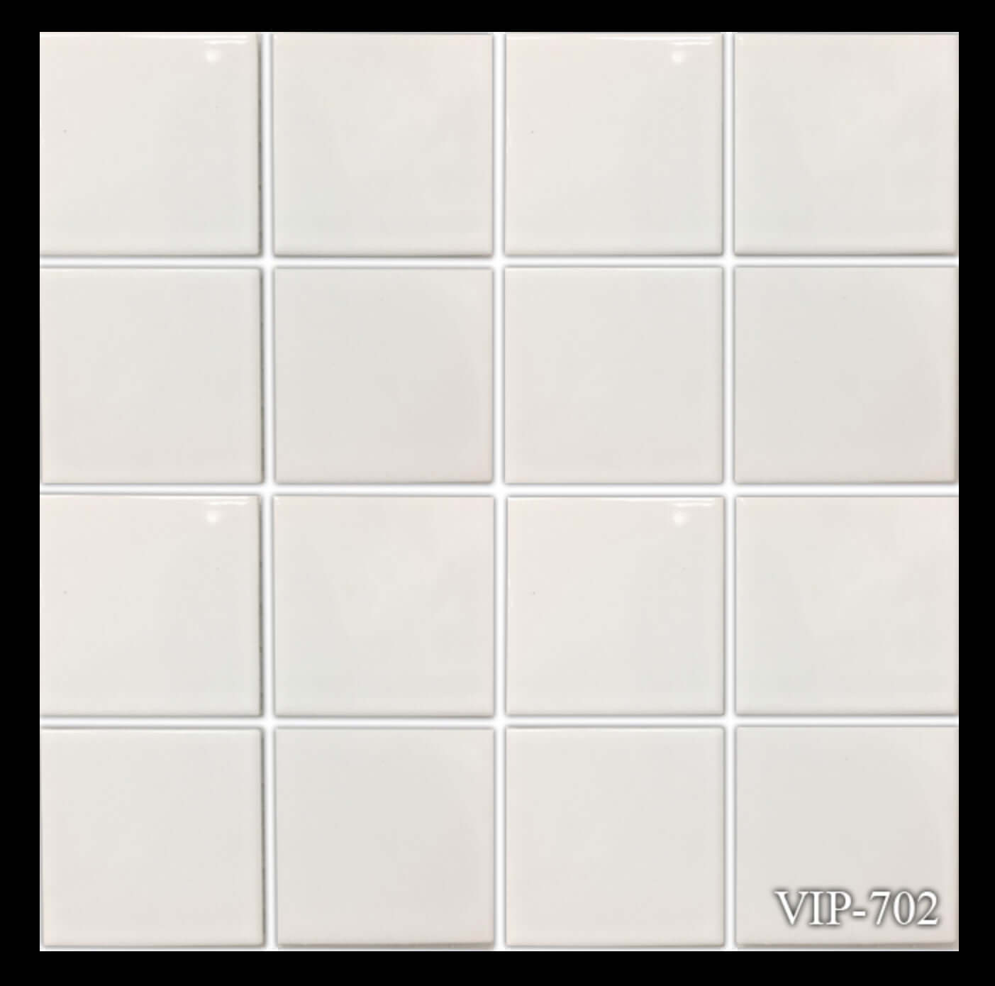 Fujiwa Tile VIP 3x3 Series in white, pool-rated mosaic tile, ideal for clean, classic designs and aquatic applications.