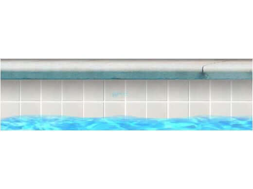 Fujiwa White 3x3 pool-rated mosaic tile displayed in a swimming pool setting, showcasing clean and classic design.