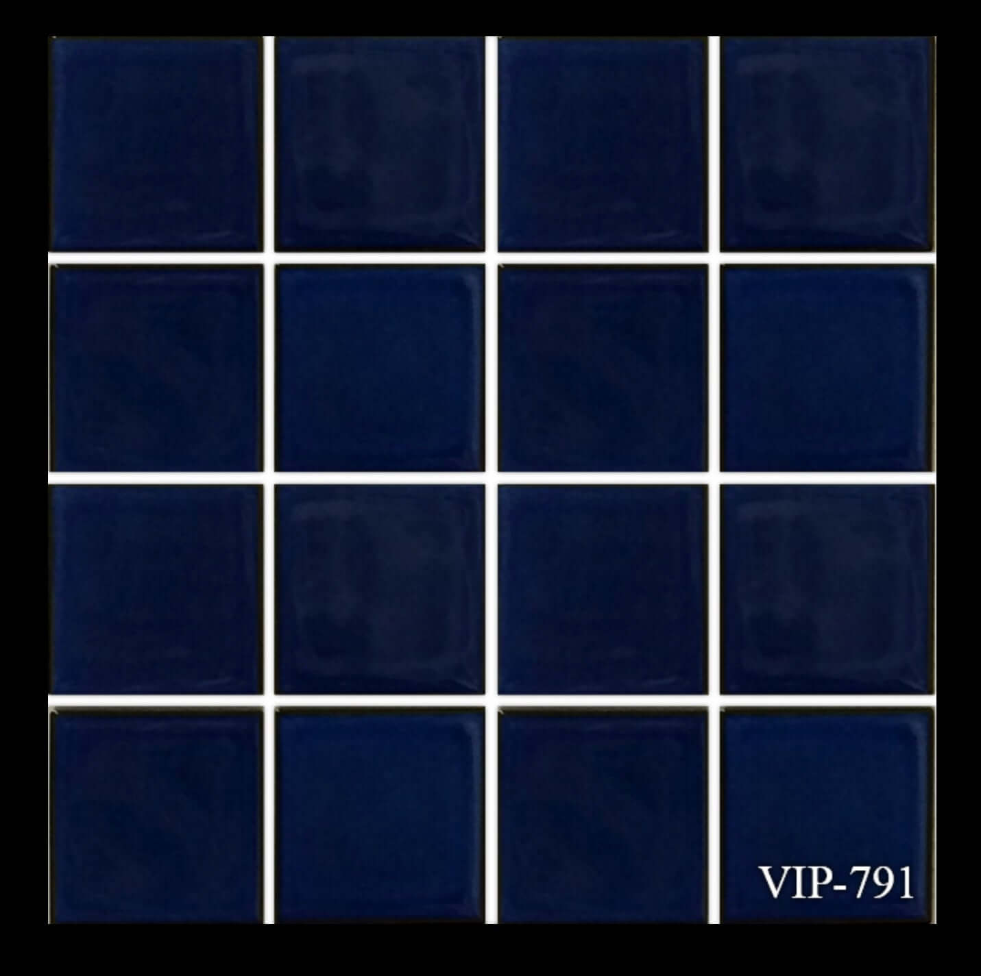 Fujiwa Tile VIP 3x3 Royal Blue Pool Rated Mosaic, perfect for creating luxurious pool designs.