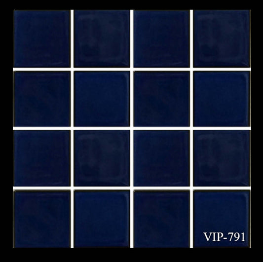 Fujiwa Tile VIP 3x3 Royal Blue Pool Rated Mosaic, perfect for creating luxurious pool designs.