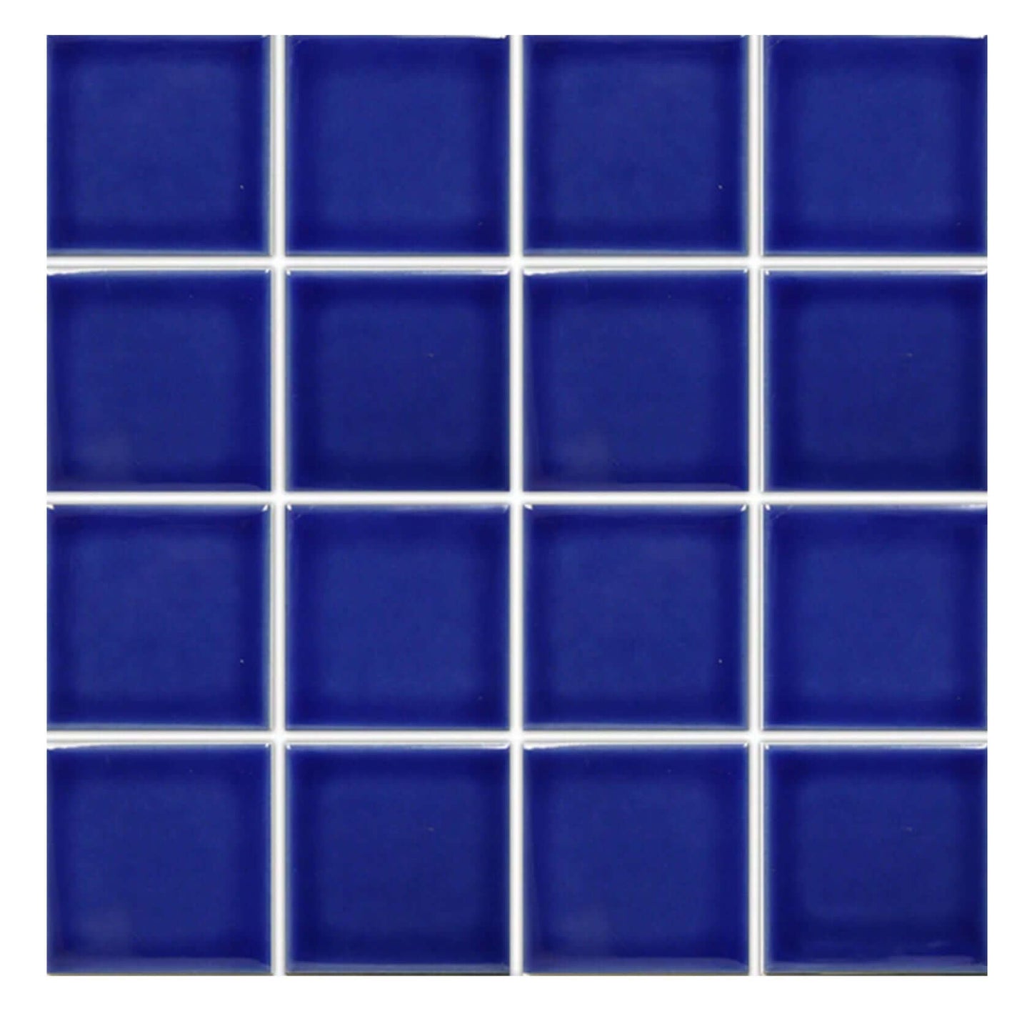 Electric Blue pool rated mosaic tiles, 3x3 square format, ideal for aquatic designs and vibrant installations.