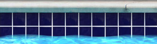 Cobalt blue 3x3 mosaic tiles lining a swimming pool, perfect for vibrant aquatic designs.