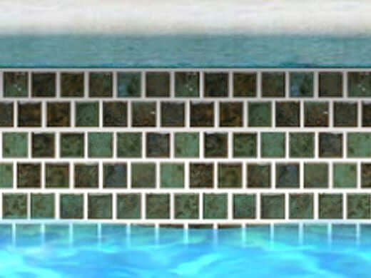 Fujiwa Tile Joya Series 1x1 Verde tiles displayed in a pool, perfect for vibrant aquatic designs.
