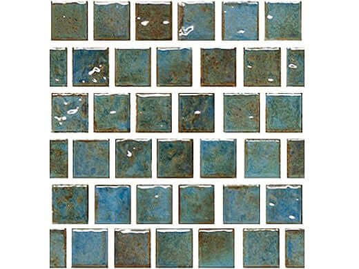 Fujiwa Tile Joya Series 1x1 Albi Blue Pool Rated Tiles in vibrant blue shades for dynamic pool designs.