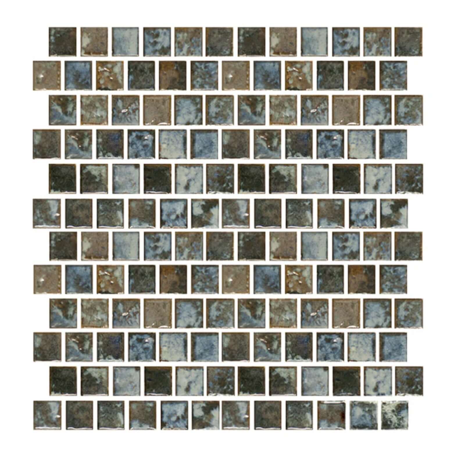 Fujiwa Joya Series 1x1 Cotto Pool Rated Tile, warm earthy mosaic tiles suitable for pool designs.