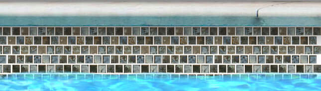 Fujiwa Tile Joya Series 1x1 Cotto pool rated tile design showcased around a sparkling pool.
