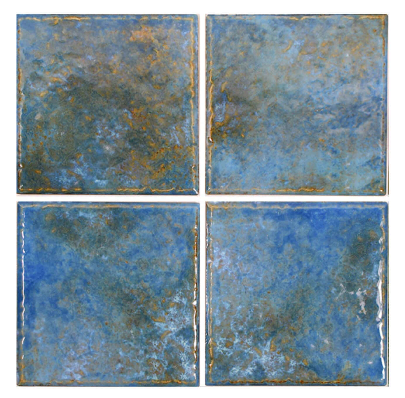 Fujiwa Joya Albi 6x6 semi-gloss porcelain pool rated tiles with rich blue color and elegant finish.