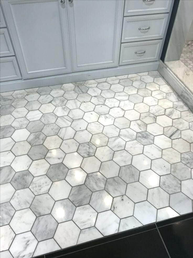 Carrara White Marble 5" Large Hexagon Mosaic Tile