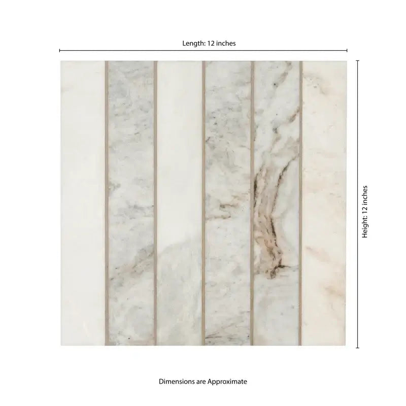 Arabescato Venato White 2X12 Stack Pattern Honed