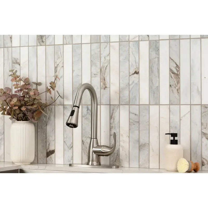 Arabescato Venato White 2X12 Stack Pattern Honed
