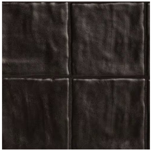 Zelyge Midnight Zest 4x4 Satin Ceramic Zellige Look Wall Tile