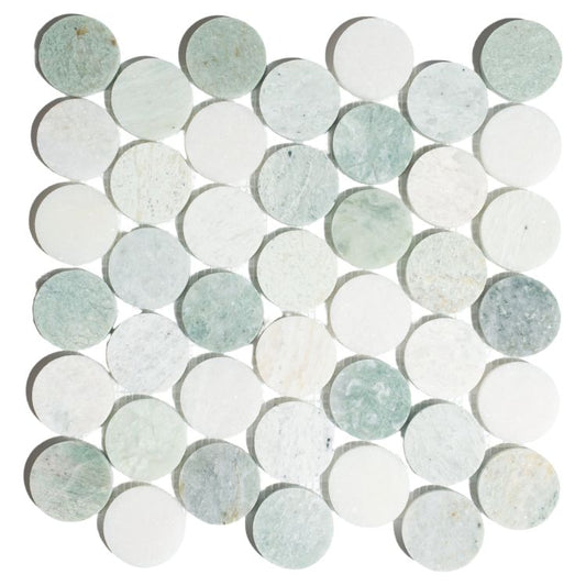 Penny Marble Large Ming Green 11.75 x 12