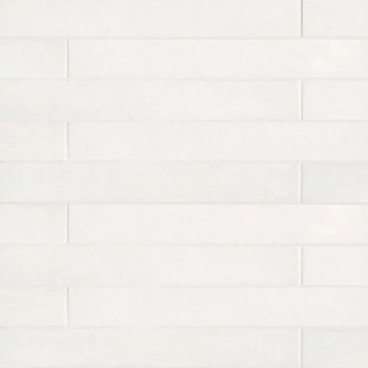 Allora 3" x 24" Matte Porcelain Tile in Solid White - Hey Tiles