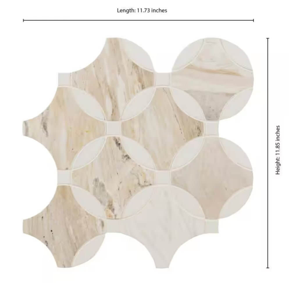 Athena Gold Lola 10”x10” Polished Mesh - Mounted Marble Mosaic Floor and Wall - Hey Tiles