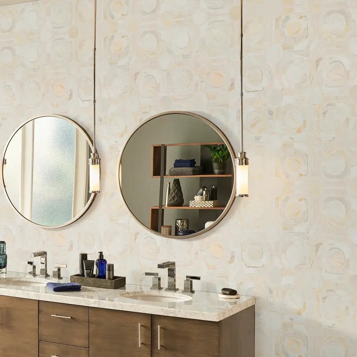 Athena Gold Regency 10" X 10" Polished Marble Mosaic Tile - Hey Tiles
