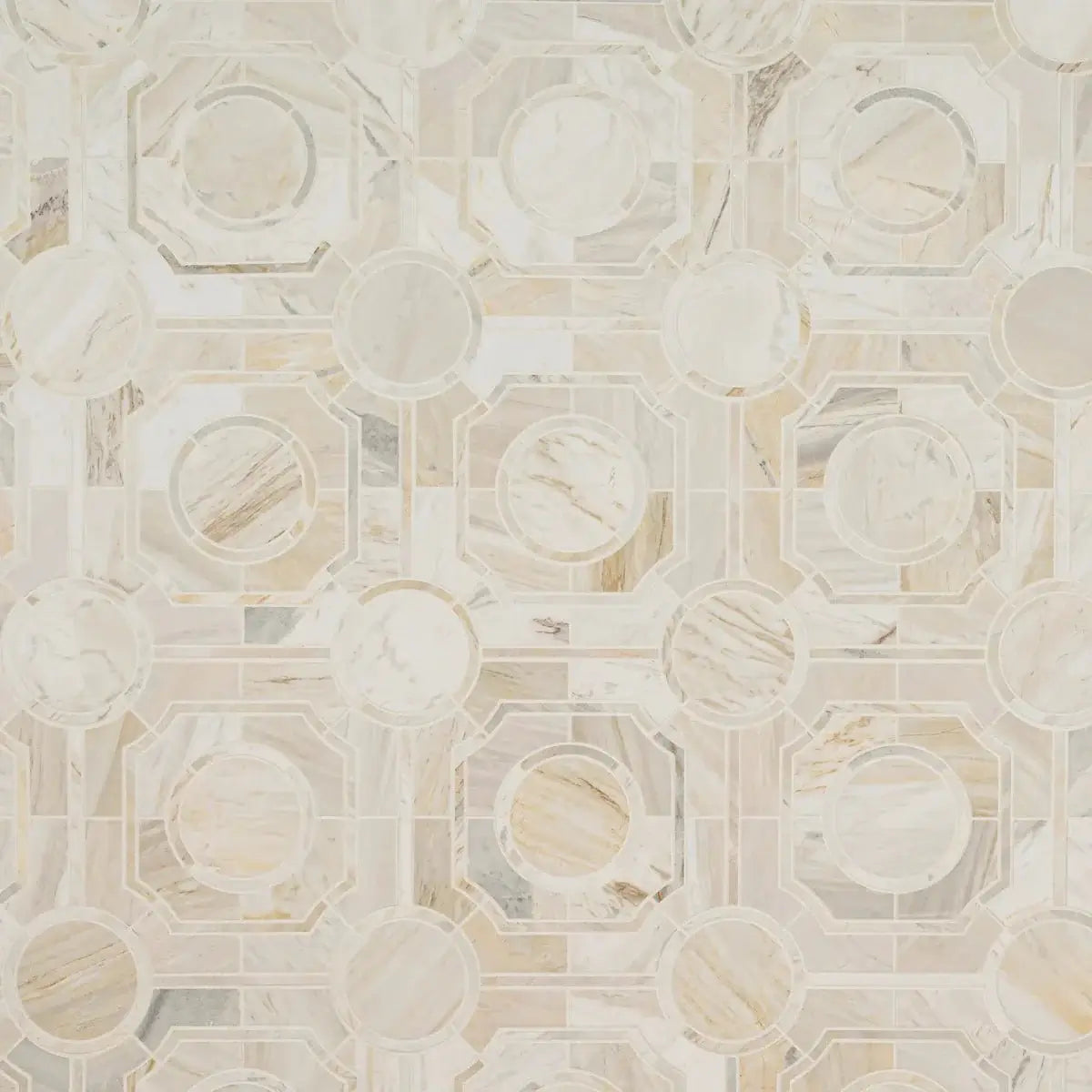 Athena Gold Regency 10" X 10" Polished Marble Mosaic Tile - Hey Tiles