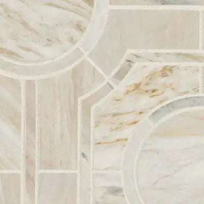 Athena Gold Regency 10" X 10" Polished Marble Mosaic Tile - Hey Tiles