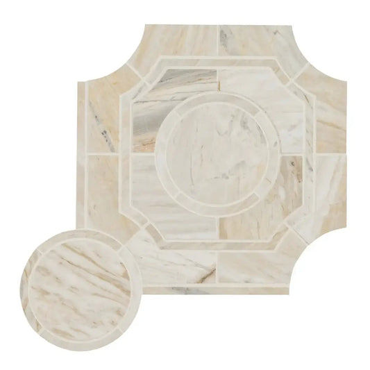 Athena Gold Regency 10" X 10" Polished Marble Mosaic Tile - Hey Tiles