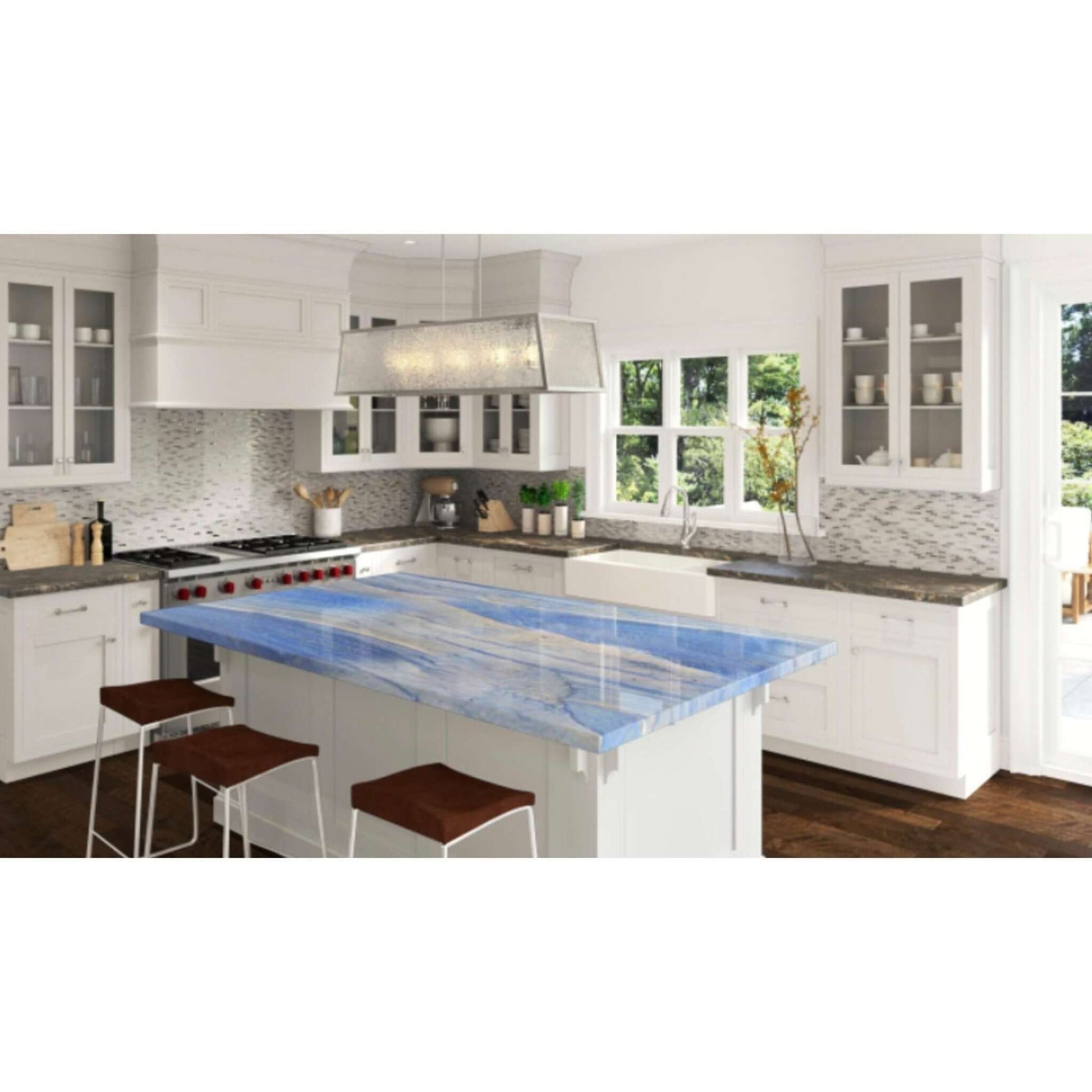 Azul Macaubas Quartzite Countertop Slab Polished 2 CM - Hey Tiles