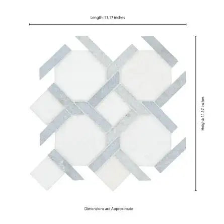 Azula Kaya 11"x11" Polished Marble Mosaic Floor and Wall Tile - Hey Tiles