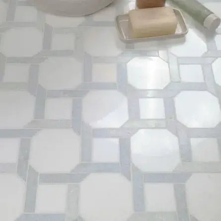Azula Kaya 11"x11" Polished Marble Mosaic Floor and Wall Tile - Hey Tiles