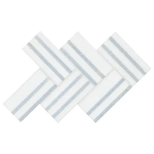 Azula Linea 8" x 13" Polished Marble Mosaic Floor and Wall Tile - Hey Tiles
