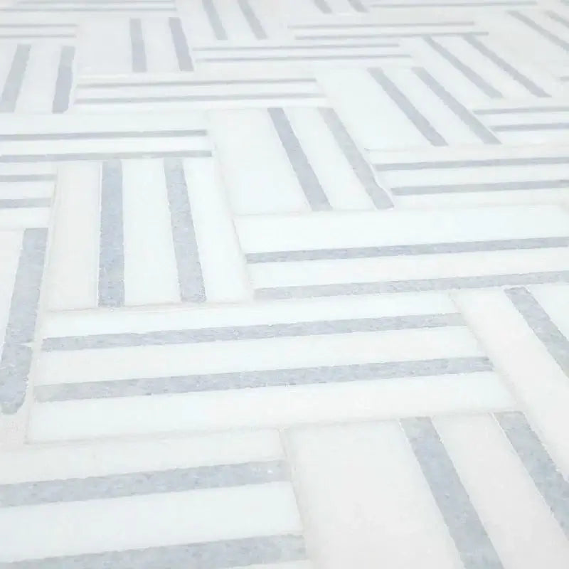 Azula Linea 8" x 13" Polished Marble Mosaic Floor and Wall Tile - Hey Tiles