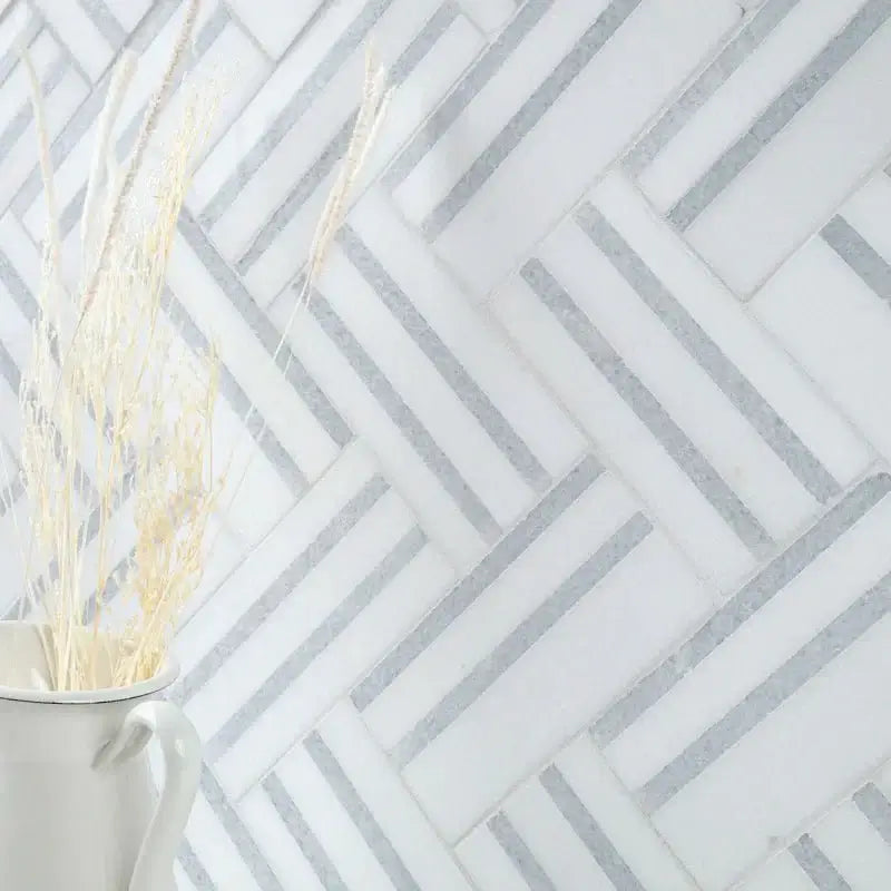 Azula Linea 8" x 13" Polished Marble Mosaic Floor and Wall Tile - Hey Tiles
