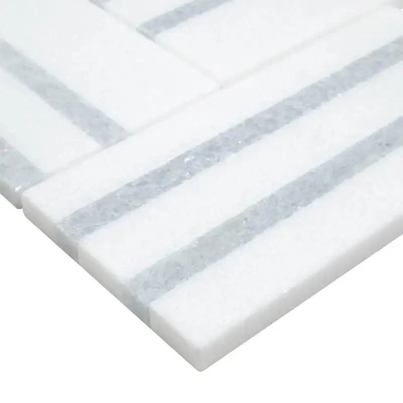 Azula Linea 8" x 13" Polished Marble Mosaic Floor and Wall Tile - Hey Tiles