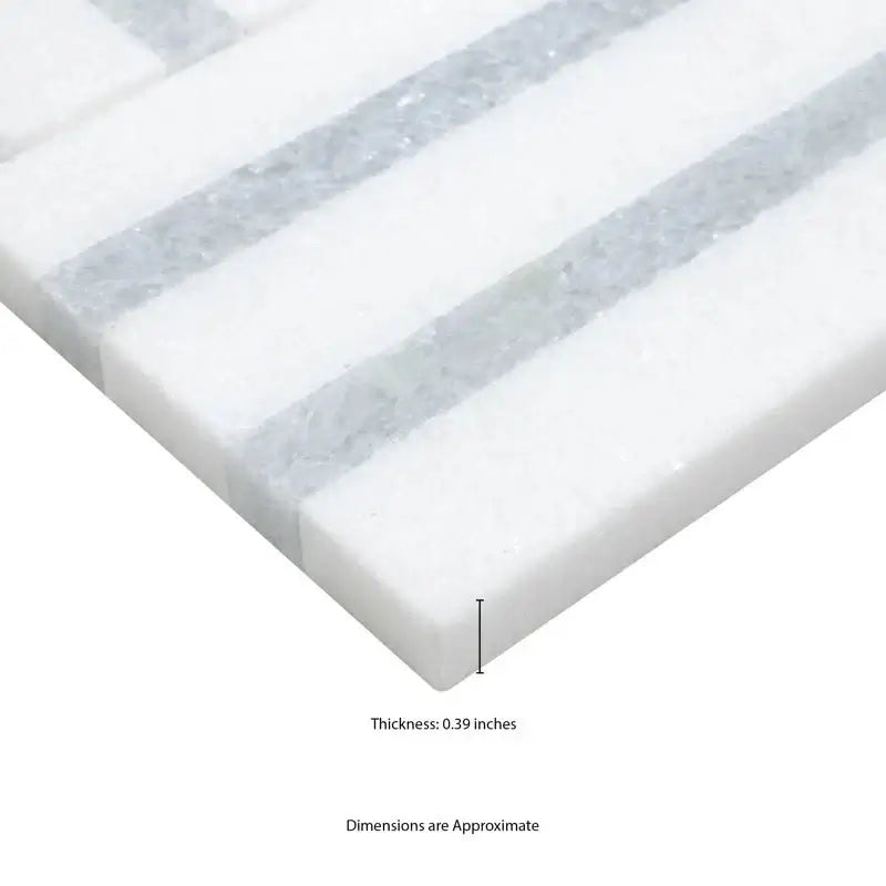 Azula Linea 8" x 13" Polished Marble Mosaic Floor and Wall Tile - Hey Tiles