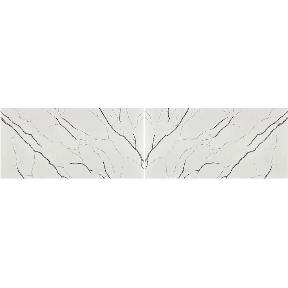 Calacatta Black Quartz Countertop Polished Slab Bookmatch 127 X 64 - Hey Tiles