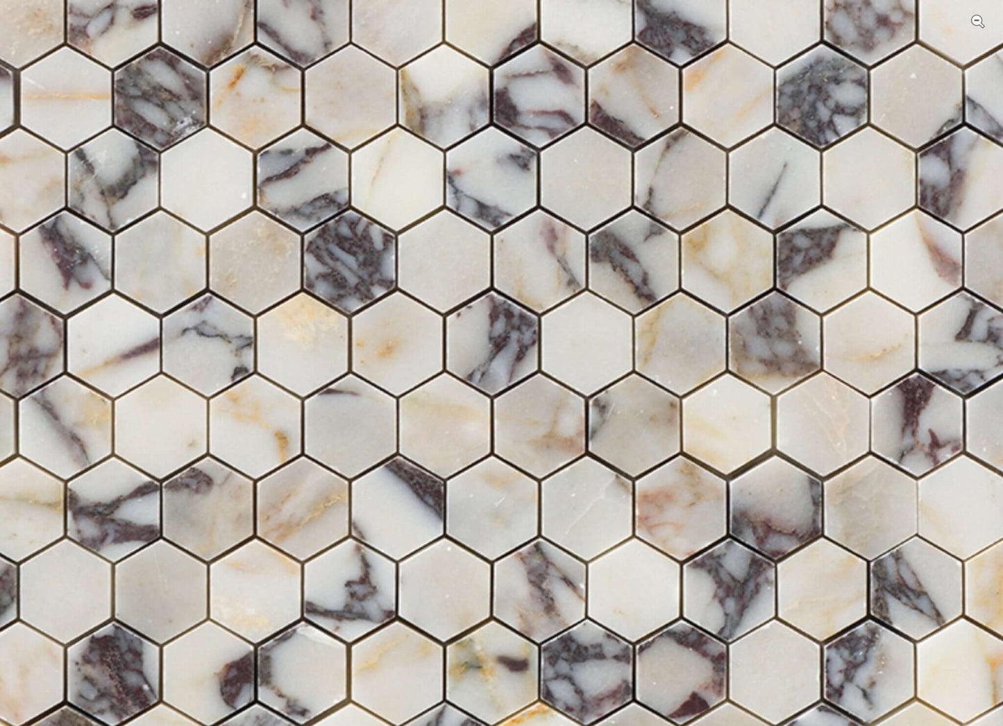 Calacatta Viola 2" Hexagon Marble Mosaic Tile - Hey Tiles