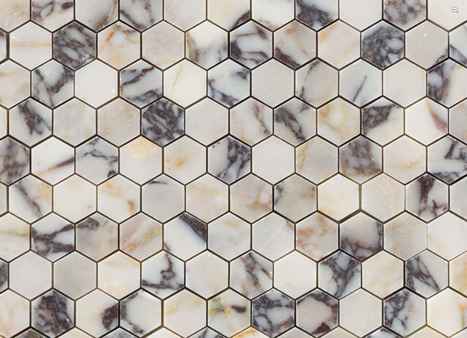 Calacatta Viola 2" Hexagon Marble Mosaic Tile - Hey Tiles