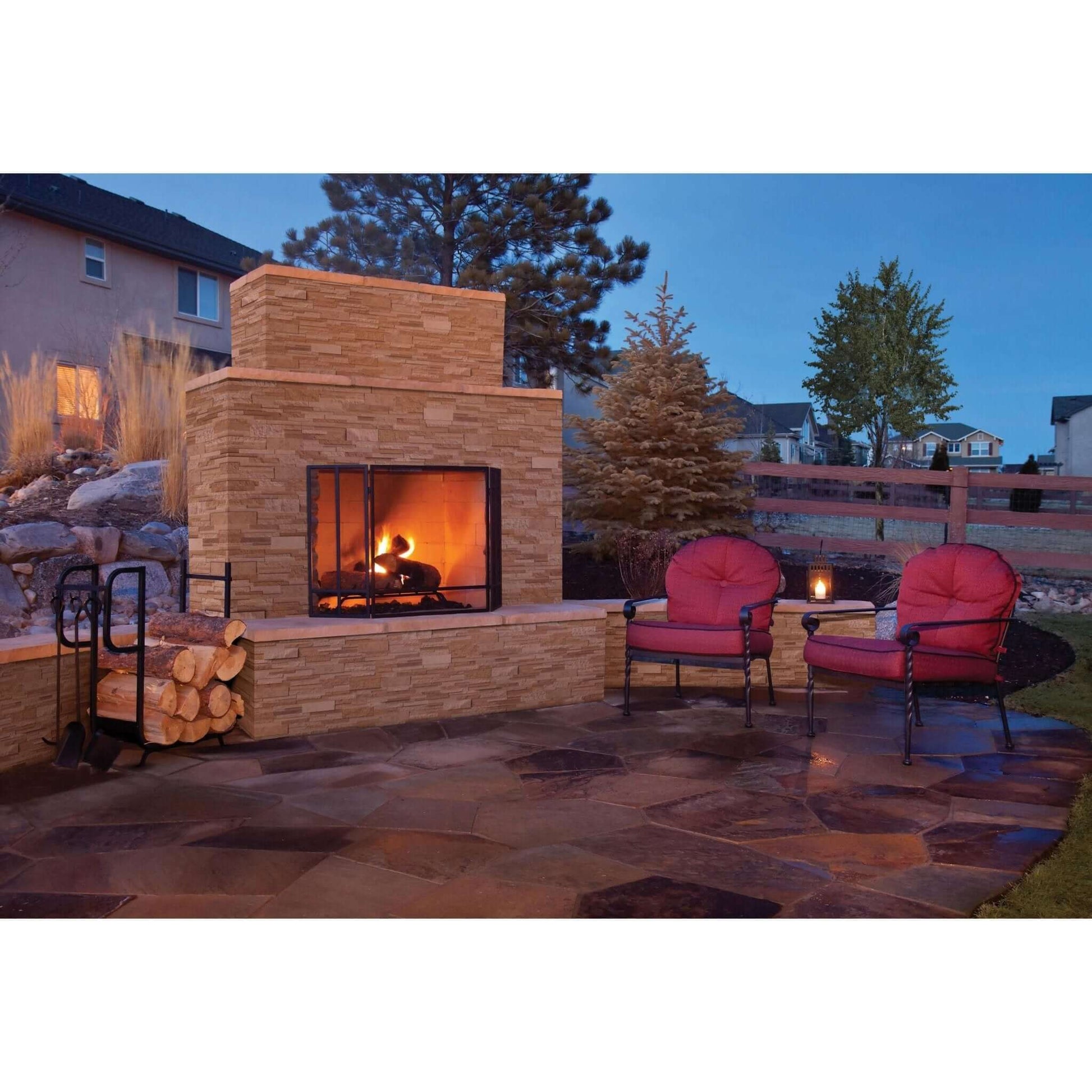 Casa Blend 3D Multi Finish Corner Panel L Shape Stacked Stone - Hey Tiles
