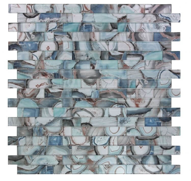 Artistic Casale Shell Green glass tile 11.75x11.75 featuring a unique shell design, ideal for indoor decor.