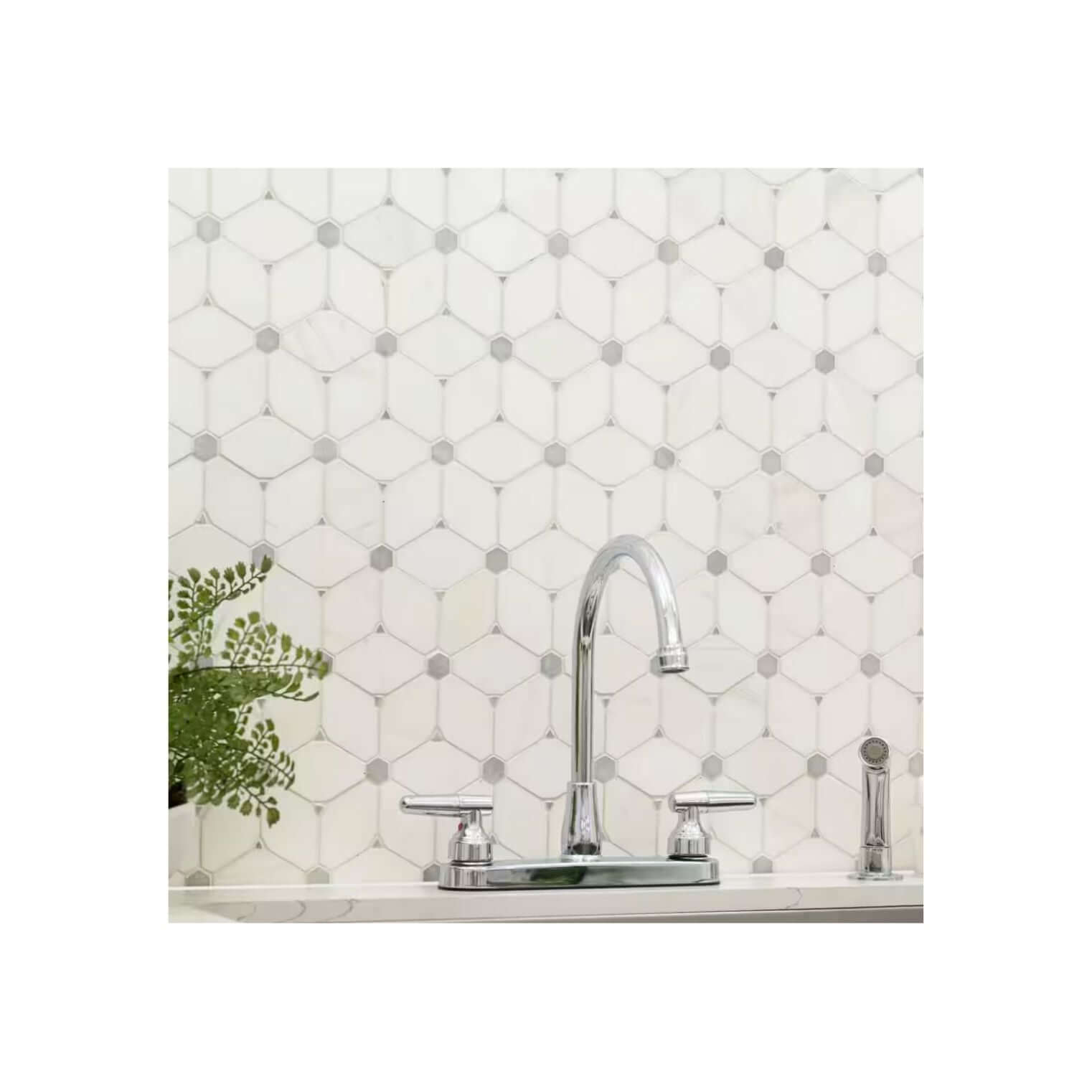 Cecily Grigio 10.83 in. x 12.60 in. Stone Marble Polished - Hey Tiles