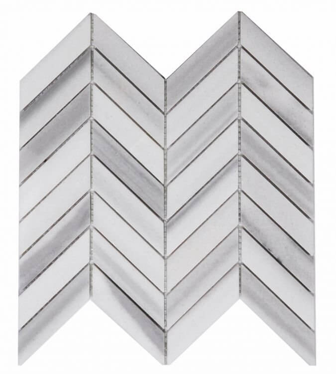 Chevron Marmala White 11 x 11 - Hey Tiles