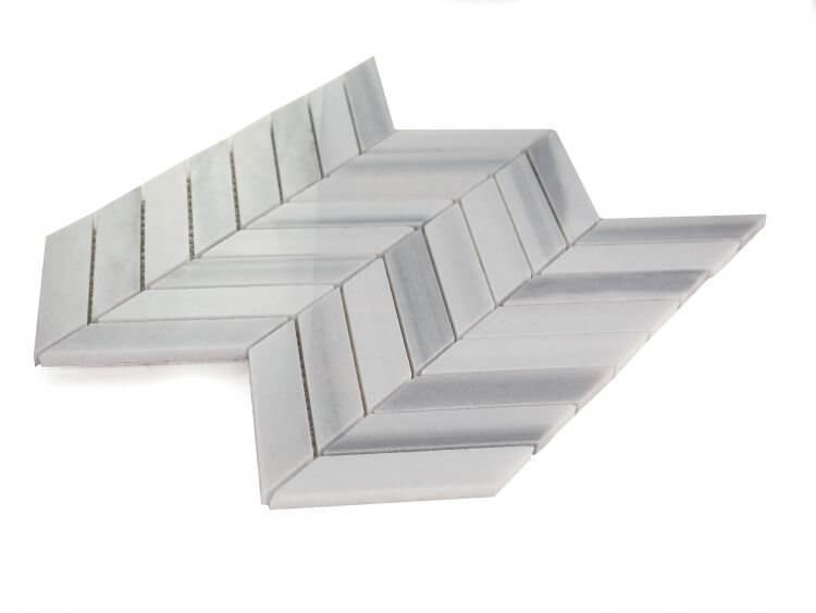 Chevron Marmala White 11 x 11 - Hey Tiles