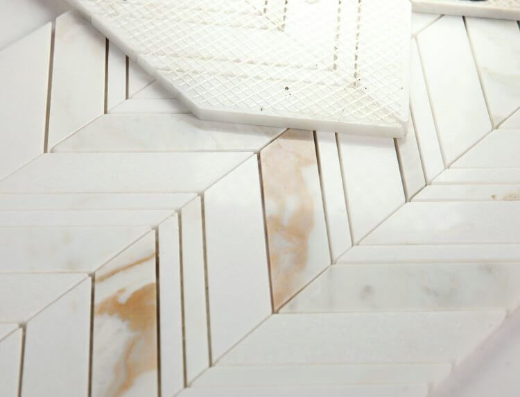 Chevron Ravenna Calacatta 11.75 x 12.25 - Hey Tiles