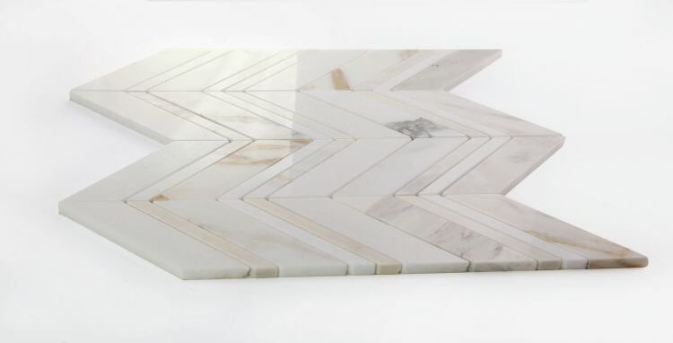 Chevron Ravenna Calacatta 11.75 x 12.25 - Hey Tiles