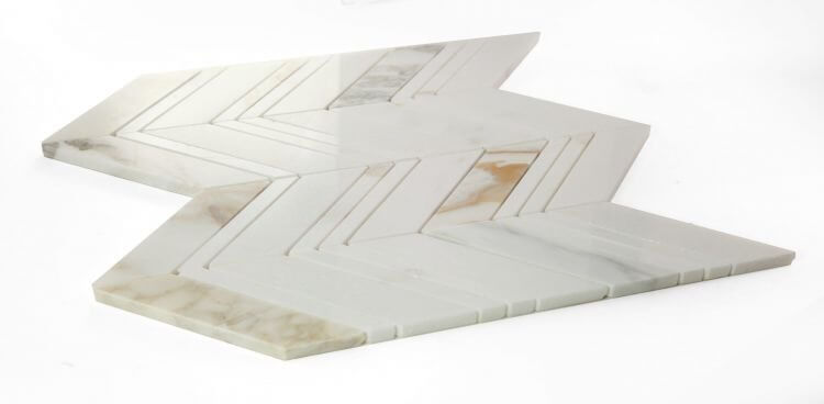 Chevron Ravenna Calacatta 11.75 x 12.25 - Hey Tiles