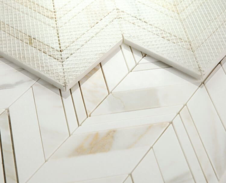 Chevron Ravenna Calacatta 11.75 x 12.25 - Hey Tiles