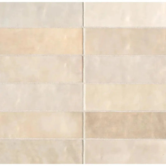 Cloe 2.5" x 8" Ceramic Tile in Creme - Hey Tiles