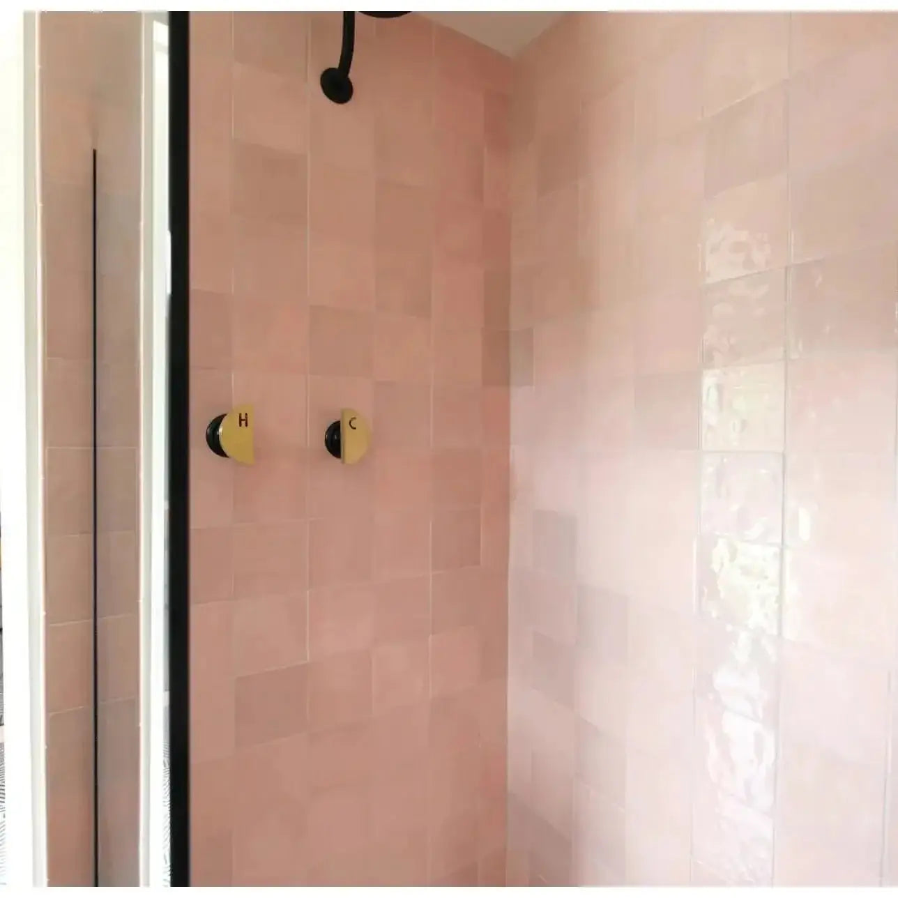 Cloe 5" x 5" Ceramic Tile in Pink - Hey Tiles