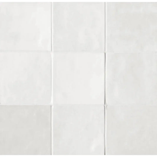 Cloe 5" x 5" Ceramic Tile in White - Hey Tiles