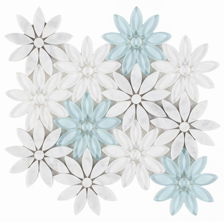 Daisy Blue 10 x 11.25 - Hey Tiles
